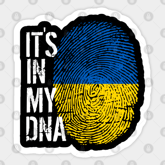 Ukraine Flag Fingerprint My Story DNA Ukrainian Sticker by Your Culture & Merch